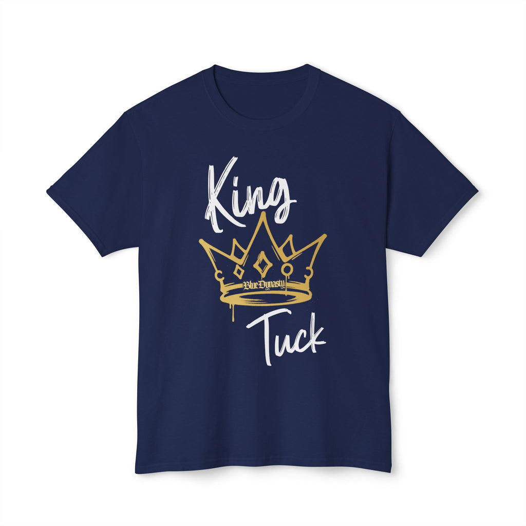 King T. Crown T-Shirt — Retro Gold Script Tee for Men & Women