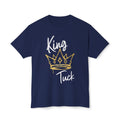King T. Crown T-Shirt — Retro Gold Script Tee for Men & Women