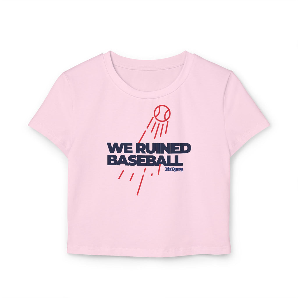 We Ruined Baseball Women's Tee – Retro Baseball Graphic Crop Top