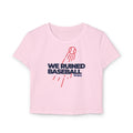 We Ruined Baseball Women's Tee – Retro Baseball Graphic Crop Top