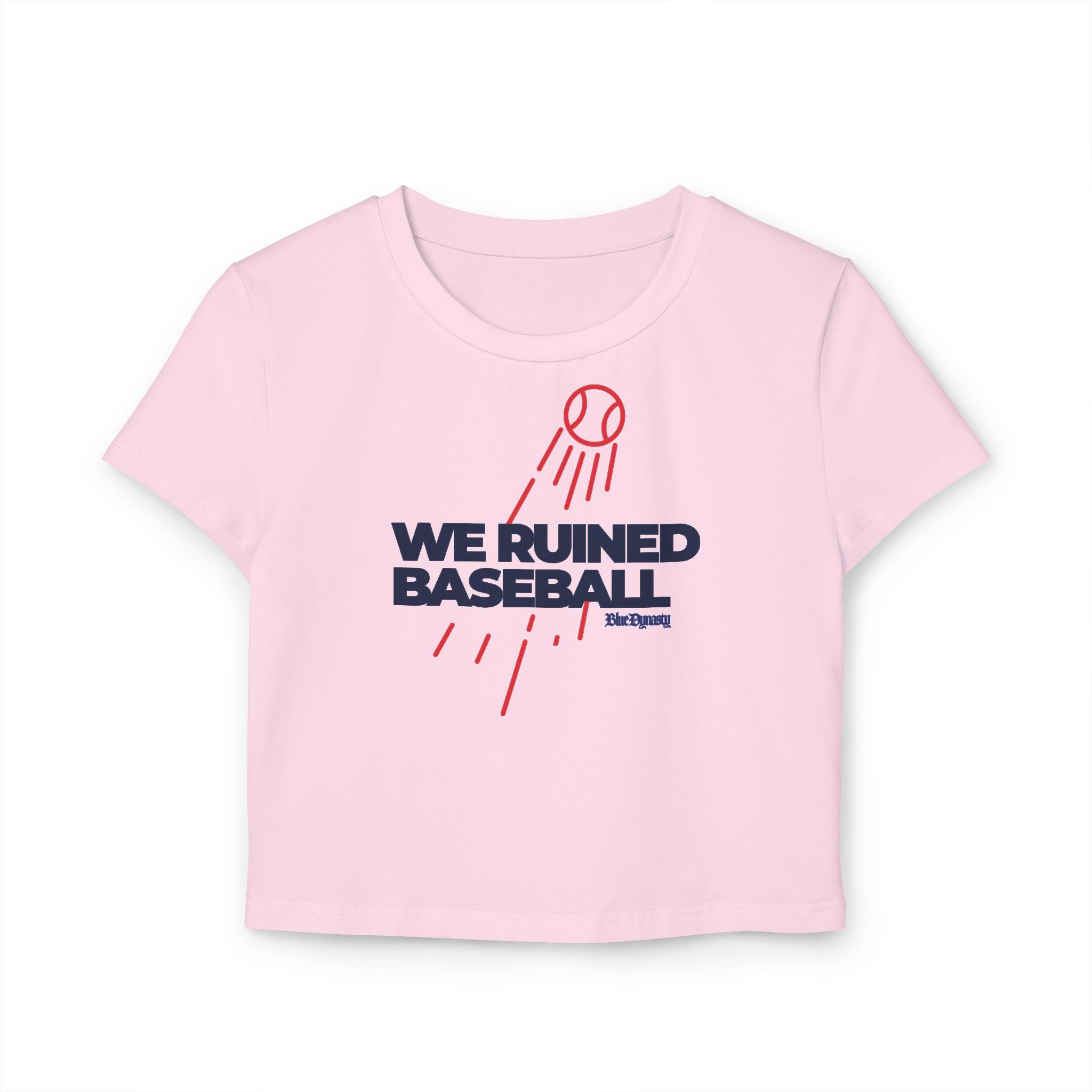 We Ruined Baseball Women's Tee – Retro Baseball Graphic Crop Top