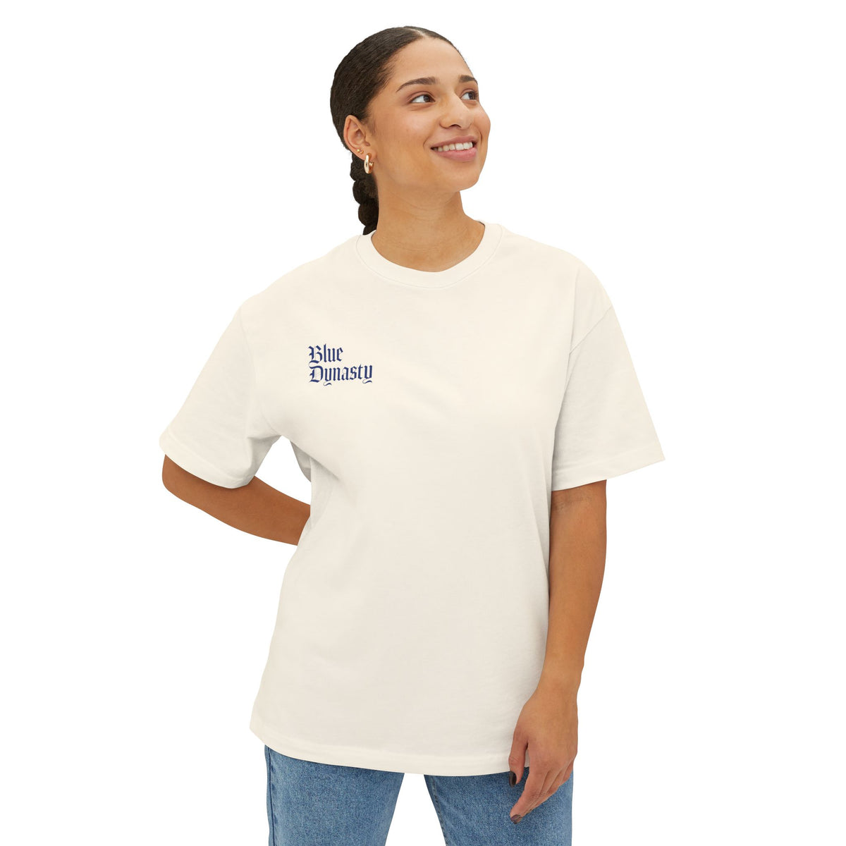 "Dia De Los" Sugar Skull Cream Boxy Tee — Blue Dynasty